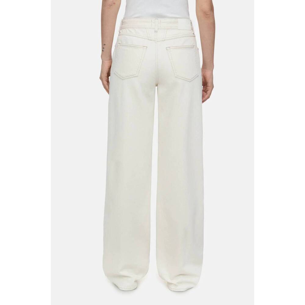 NEW CLOSED nikka wide denim jeans with contrast stitch in ivory
